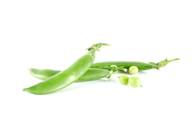 peas close up on white background
