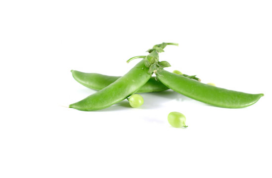 peas close up on white background
