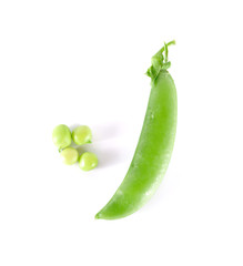 peas close up on white background