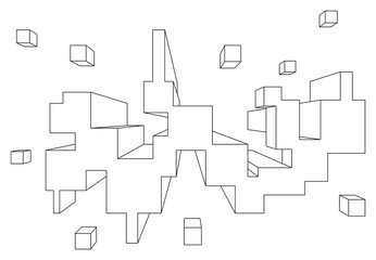 Rectangular shape in one point perspective