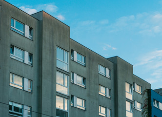 Low Rise Apartment Building in Early Evening