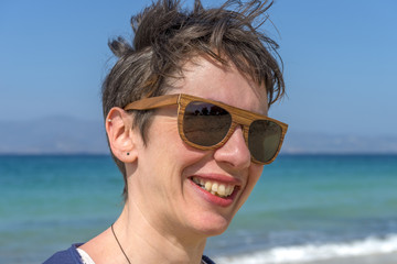Young woman on one of the most beautiful beaches in the world in