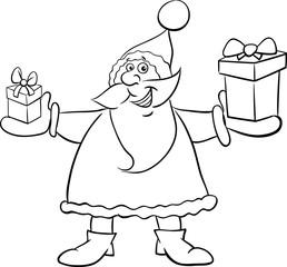 santa and gifts coloring book