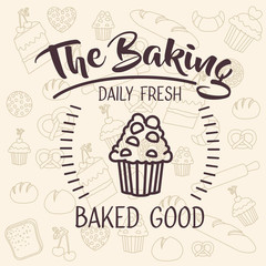 Muffin cupcake icon. Bakery food daily and fresh theme. Icon set background. Vector illustration