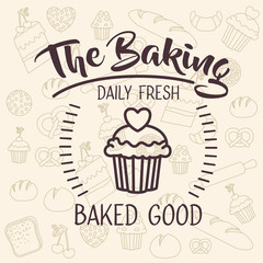 Muffin cupcake icon. Bakery food daily and fresh theme. Icon set background. Vector illustration