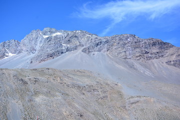 landscape of volcano and valley in Chile