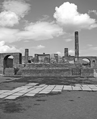 Ancient Roman city of Pompeii, which was destroyed and buried by ash during the eruption of Mount...