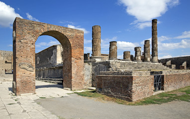 Ancient Roman city of Pompeii, which was destroyed and buried by ash during the eruption of Mount Vesuvius in 79 ad
