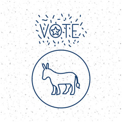 donkey inside circle icon. Vote election nation and government theme. Silhouette design. Vector illustration
