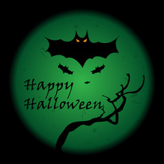 Happy Halloween greeting card. Halloween banner or poster.