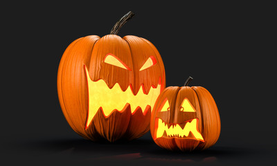 Halloween pumpkins 3d rendering