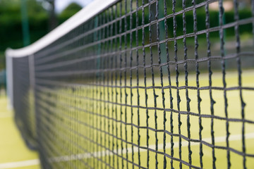 Empty grass tennis court