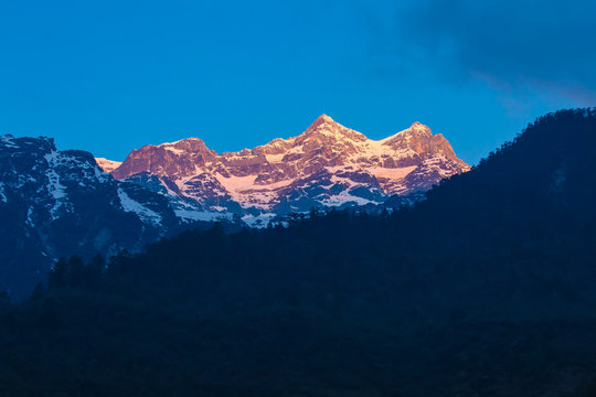 Sunrise at Lachung in Sikkim,India