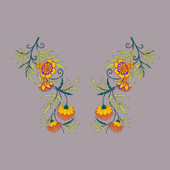 Obraz premium Neck line embroidery designs