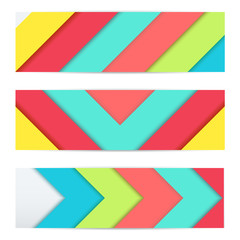 Colorful Banner of Unusual modern material design. Flat geometric style. Abstract Vector Illustration.