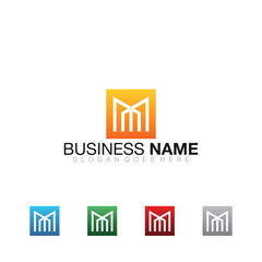 Abstract Colorful M Logo Modern Vector Icon