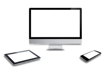 laptop,smartphone,tablet on background