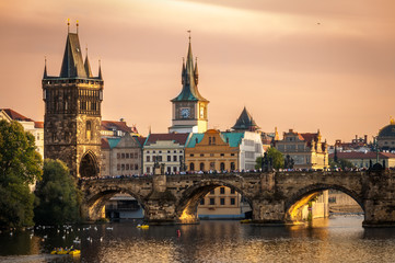 Prague Cityscape - obrazy, fototapety, plakaty