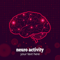 Human Brain Neurology Anatomical Conception Vector Illustration