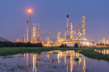 Oil Refinery factory in the morning , petrochemical plant , Petroleum..