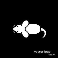 Vector illustration of mouse on black background.