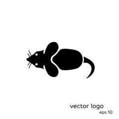 Vector illustration of mouse on white background.