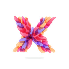 X letter logo formed by watercolor splashes.