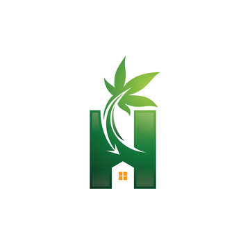 House Of Cannabis Marijuana Logo Simple Modern Vector Icon