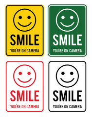 Smile. Set of warning signs about the conduct of surveillance in