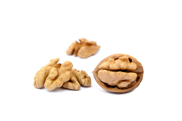 Walnuts isolated with white background