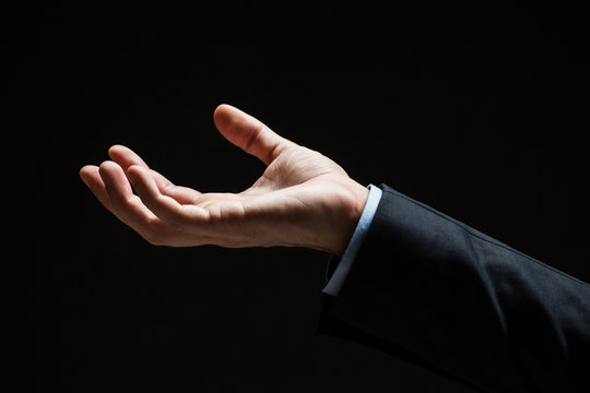 Close Up Of Businessman With Empty Hand