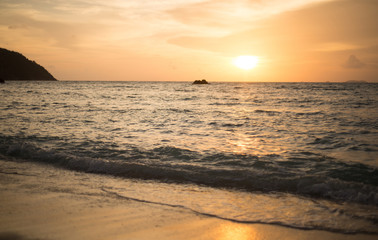 Obraz premium sun set beach nature, white sand, seawater Sai Beach Koh LIPE