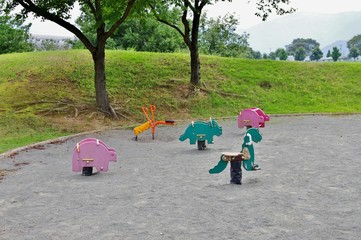 公園の砂場の動物の遊具