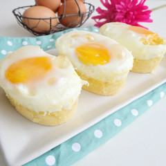 Home made fried egg and bread cake