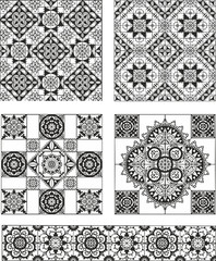 Set of rectangle and square form ornamental patterns