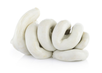 Chitterlings internal organs of pig isolated on white background