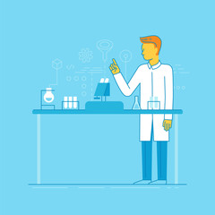 Male scientist working in the lab