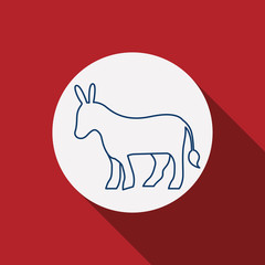 Donkey icon. Animal and nature theme. Silhouette design. Vector illustration