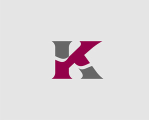 Abstract letter K logo design template
