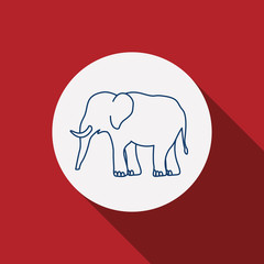 Elephant icon. Animal and nature theme. Silhouette design. Vector illustration