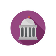 Color government building flat icon. Stock Vector icon. Illustration for web and mobile design