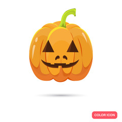 Color Halloween pumpkin in Cartoon style. Stock Vector icon. Illustration for web and mobile design
