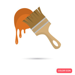 Construction brush and paint flat icon. Stock Vector icon. Illustration for web and mobile design