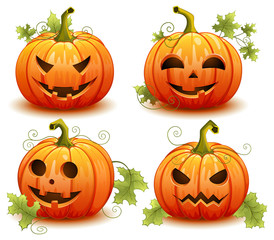 Pumpkin set for Halloween on a white background vector illustration