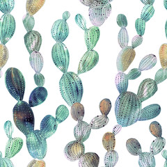 Kaktusmuster im Aquarellstil