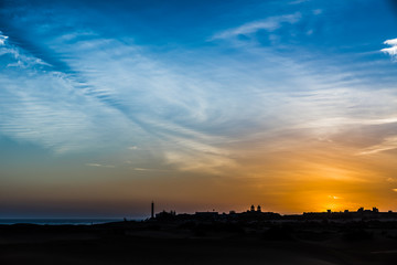Atardecer en Maspalomas.