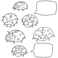 vector set of ladybug