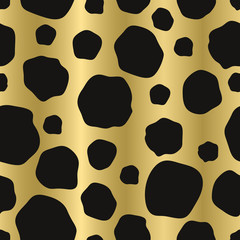 Seamless black and gold abstract background of cheetah texture