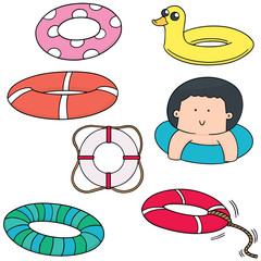 vector set of life ring