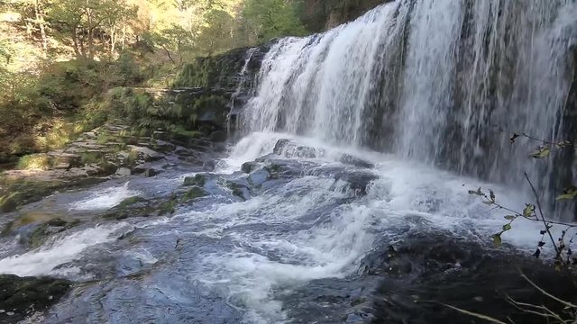 Sgwd Isaf  Clun-Gwyn Waterfall in the Brecon Beacons National Park in South Wales